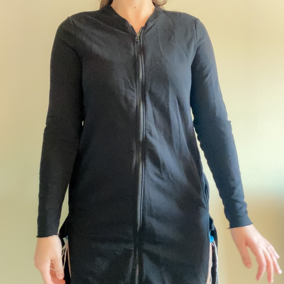 (H&M divided) black long sleeve long zip up jacket /cardigan - Picture 6 of 8